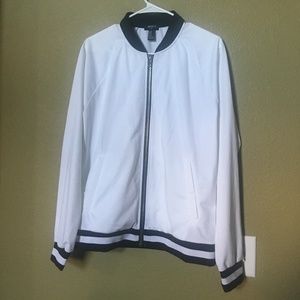 Forever 21 Bomber Mens Jacket White Size medium M New
